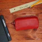 Fashion, accesorii si bijuterii - Femei - Accesorii femei - Portofele femei - Portofel stil borseta, de mana, din piele naturala, ButicCochet, 17 x 9 x 5 cm, Rosu - PR894 - Infinity.ro