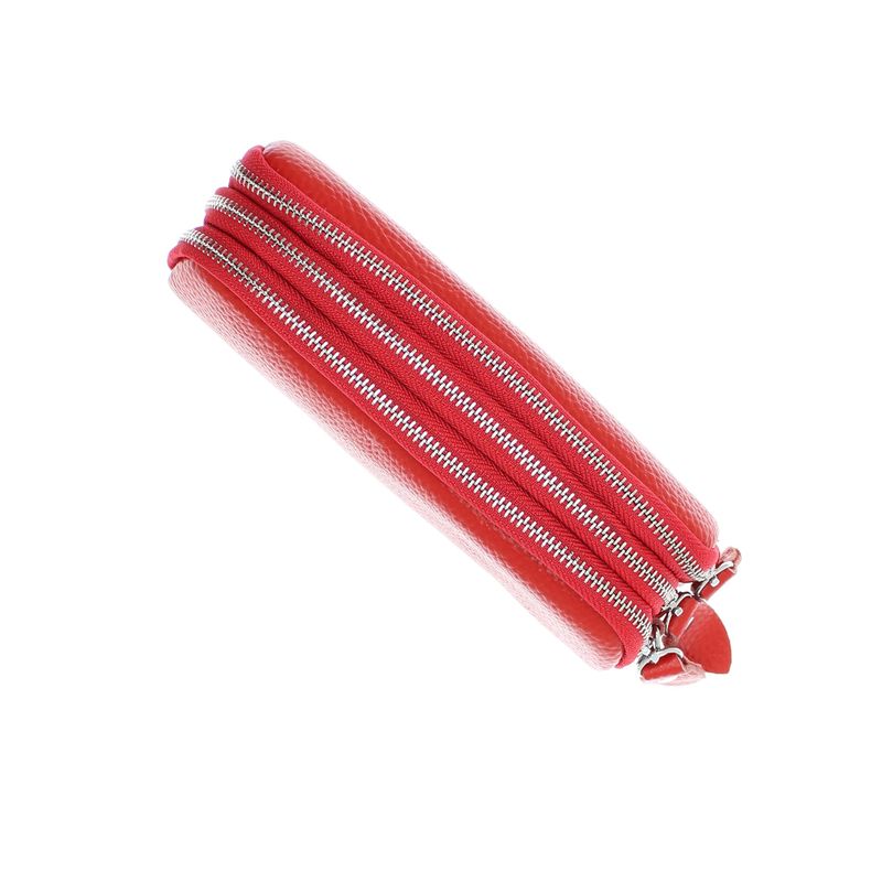 Fashion, accesorii si bijuterii - Femei - Accesorii femei - Portofele femei - Portofel stil borseta, de mana, din piele naturala, ButicCochet, 17 x 9 x 5 cm, Rosu - PR894 - Infinity.ro