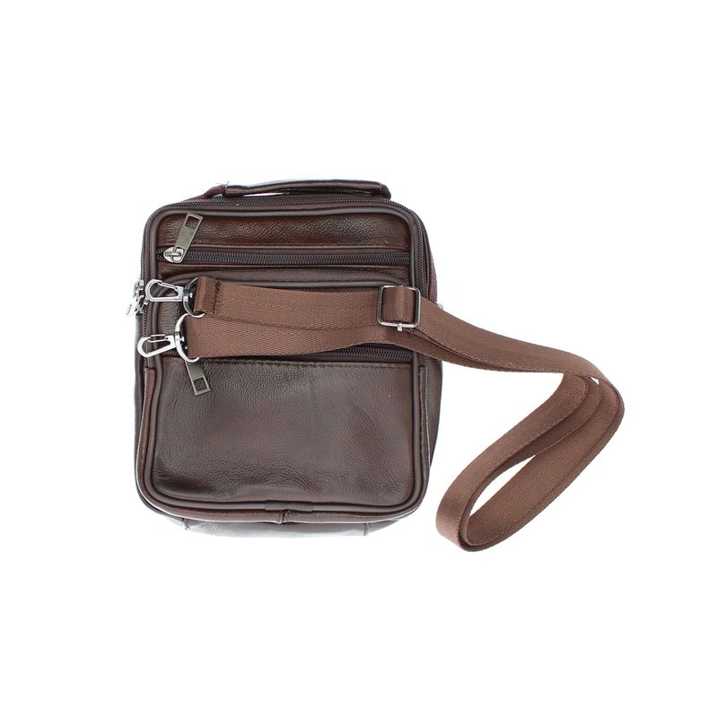 Fashion, accesorii si bijuterii - Barbati - Accesorii barbati - Genti si rucsacuri barbati - Geanta barbateasca, de umar, din piele naturala, ButicCochet, 16 x 19 x 3 cm, Maro inchis - GNM50 - Infinity.ro