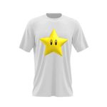 Fashion, accesorii si bijuterii - Barbati - Imbracaminte - Tricouri si bluze barbati - Tricou barbati Super Mario Bros Gold Star VIP Game, alb, marime 2XL - Infinity.ro