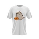 Fashion, accesorii si bijuterii - Barbati - Imbracaminte - Tricouri si bluze barbati - Tricou barbati Pusheen Cat Minge Basket Pisica Plus, alb, marime 2XL - Infinity.ro