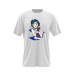 Fashion, accesorii si bijuterii - Barbati - Imbracaminte - Tricouri si bluze barbati - Tricou barbati Sailor Moon Mercur Luna Happy Vibe, alb, marime 2XL - Infinity.ro