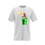Fashion, accesorii si bijuterii - Barbati - Imbracaminte - Tricouri si bluze barbati - Tricou barbati Super Mario Bros Planta Carnivora Wii, alb, marime 2XL - Infinity.ro