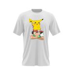 Fashion, accesorii si bijuterii - Barbati - Imbracaminte - Tricouri si bluze barbati - Tricou barbati Pokemon Go Ash Pikachu Detective, alb, marime 2XL - Infinity.ro