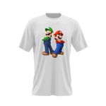 Fashion, accesorii si bijuterii - Barbati - Imbracaminte - Tricouri si bluze barbati - Tricou barbati Super Mario Bros Fratie VIP PS4 3D, alb, marime 2XL - Infinity.ro