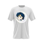 Fashion, accesorii si bijuterii - Barbati - Imbracaminte - Tricouri si bluze barbati - Tricou barbati Mercur Sailor Moon Anime Manga Love, alb, marime 2XL - Infinity.ro