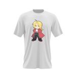 Fashion, accesorii si bijuterii - Barbati - Imbracaminte - Tricouri si bluze barbati - Tricou barbati Edward Alchimist Fullmetal Chibi Japan Anime, alb, marime 2XL - Infinity.ro