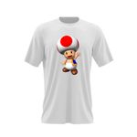 Fashion, accesorii si bijuterii - Barbati - Imbracaminte - Tricouri si bluze barbati - Tricou barbati Super Mario Bros Mushroom Ciuperca Toad, alb, marime 2XL - Infinity.ro