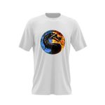 Fashion, accesorii si bijuterii - Barbati - Imbracaminte - Tricouri si bluze barbati - Tricou barbati Mortal Kombat Yin Yang Emblem Raiden Dragon, alb, marime 2XL - Infinity.ro