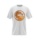 Fashion, accesorii si bijuterii - Barbati - Imbracaminte - Tricouri si bluze barbati - Tricou barbati Mortal Kombat Emblem Maestru Dragon Gold, alb, marime 2XL - Infinity.ro