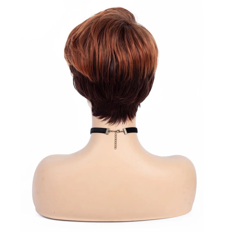 Fashion, accesorii si bijuterii - Femei - Accesorii femei - Alte accesorii femei - Peruca scurta Aramiu Cupru, fibra sintetica cu aspect natural, par drept - Infinity.ro