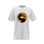Fashion, accesorii si bijuterii - Barbati - Imbracaminte - Tricouri si bluze barbati - Tricou barbati Mortal Kombat Sarpe Dragon Video Games Gold, alb, marime 2XL - Infinity.ro