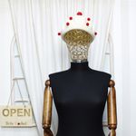 Fashion, accesorii si bijuterii - Femei - Accesorii femei - Caciuli si palarii femei - Bereta de dama, din lana, ButicCochet, one size, model cu ciupercuta si ciucuri, Alb ivoar - BSC546 - Infinity.ro