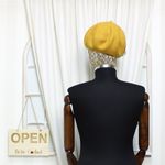 Fashion, accesorii si bijuterii - Femei - Accesorii femei - Caciuli si palarii femei - Bereta de dama, din lana, ButicCochet, one size, model cu strasuri decorative, Galben mustar - BSC563 - Infinity.ro
