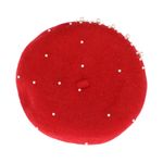Fashion, accesorii si bijuterii - Femei - Accesorii femei - Caciuli si palarii femei - Bereta de dama, din lana, ButicCochet, one size, model cu strasuri si perle, Rosu - BSC545 - Infinity.ro
