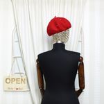 Fashion, accesorii si bijuterii - Femei - Accesorii femei - Caciuli si palarii femei - Bereta de dama, din lana, ButicCochet, one size, model cu strasuri si perle, Rosu - BSC545 - Infinity.ro