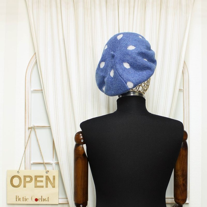 Fashion, accesorii si bijuterii - Femei - Accesorii femei - Caciuli si palarii femei - Bereta de dama, Buticcochet, one size, lana, model cu fir metalic, Albastru - BSC424 - Infinity.ro