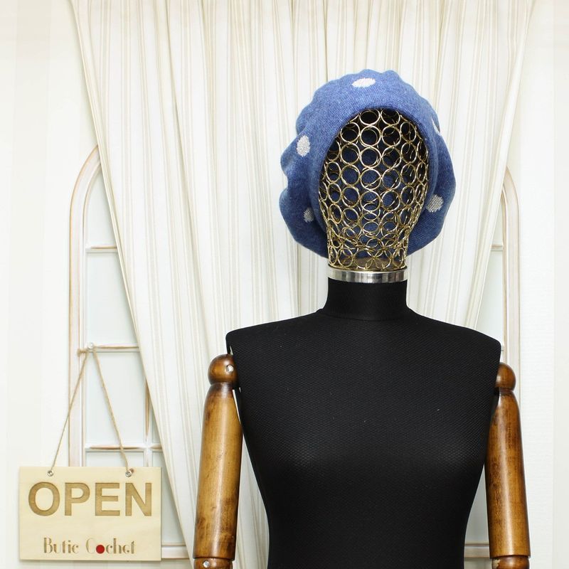 Fashion, accesorii si bijuterii - Femei - Accesorii femei - Caciuli si palarii femei - Bereta de dama, Buticcochet, one size, lana, model cu fir metalic, Albastru - BSC424 - Infinity.ro