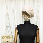 Fashion, accesorii si bijuterii - Femei - Accesorii femei - Caciuli si palarii femei - Bereta de dama, Buticcochet, one size, lana, model punctat, Bej - BSC420 - Infinity.ro