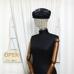 Fashion, accesorii si bijuterii - Femei - Accesorii femei - Caciuli si palarii femei - Bereta de dama, din material sintetic, ButicCochet, One size, model stilizat, Negru- BSC554 - Infinity.ro