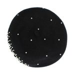 Fashion, accesorii si bijuterii - Femei - Accesorii femei - Caciuli si palarii femei - Bereta de dama, din lana, ButicCochet, one size, model cu strasuri si perle, Negru - BSC542 - Infinity.ro