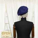 Fashion, accesorii si bijuterii - Femei - Accesorii femei - Caciuli si palarii femei - Bereta de dama, Buticcochet, one size, lana, model punctat, Bleumarin - BSC418 - Infinity.ro