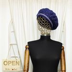 Fashion, accesorii si bijuterii - Femei - Accesorii femei - Caciuli si palarii femei - Bereta de dama, Buticcochet, one size, lana, model punctat, Bleumarin - BSC418 - Infinity.ro