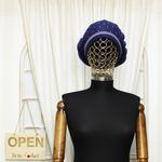 Fashion, accesorii si bijuterii - Femei - Accesorii femei - Caciuli si palarii femei - Bereta de dama, Buticcochet, one size, lana, model punctat, Bleumarin - BSC418 - Infinity.ro