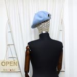 Fashion, accesorii si bijuterii - Femei - Accesorii femei - Caciuli si palarii femei - Bereta de dama, din lana, ButicCochet, one size, model cu strasuri decorative, Albastru deschis - BSC541 - Infinity.ro