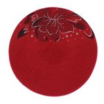 Fashion, accesorii si bijuterii - Femei - Accesorii femei - Caciuli si palarii femei - Bereta de dama, Buticcochet, one size, model cu floare si strasuri, Visiniu - BSC415 - Infinity.ro