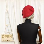 Fashion, accesorii si bijuterii - Femei - Accesorii femei - Caciuli si palarii femei - Bereta de dama, Buticcochet, one size, model cu floare si strasuri, Visiniu - BSC415 - Infinity.ro