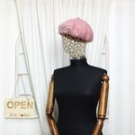 Fashion, accesorii si bijuterii - Femei - Accesorii femei - Caciuli si palarii femei - Bereta de dama, din lana, ButicCochet, one size, model cu strasuri si perle, Roz - BSC544 - Infinity.ro