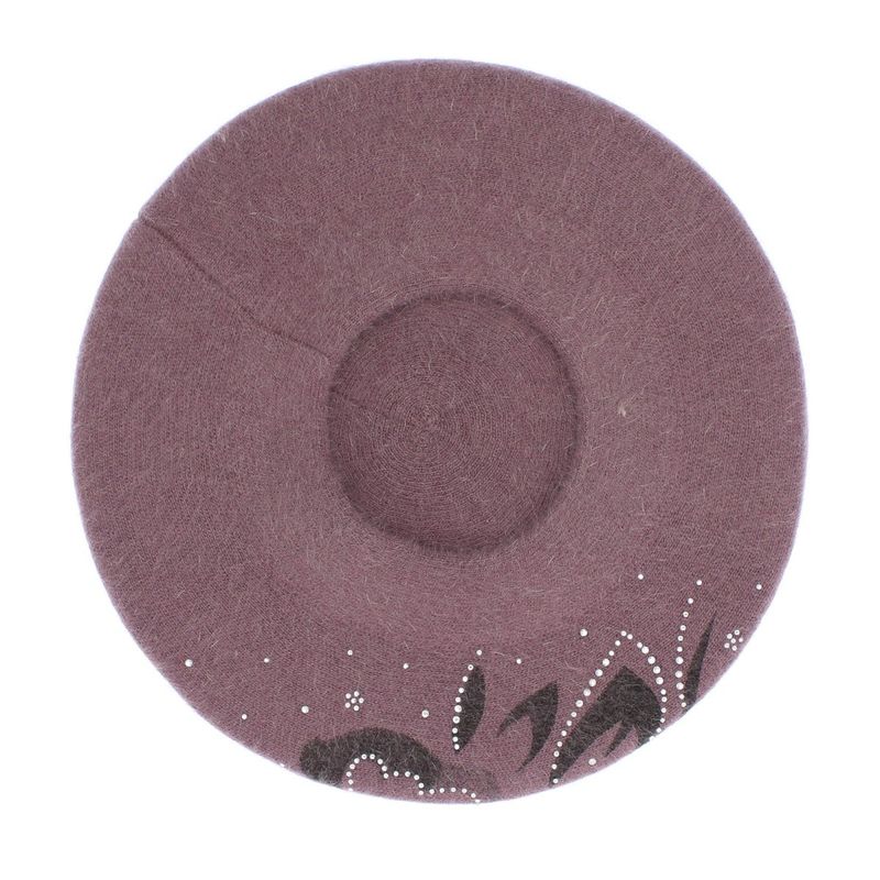 Fashion, accesorii si bijuterii - Femei - Accesorii femei - Caciuli si palarii femei - Bereta de dama, Buticcochet, one size, model cu floare si strasuri, Mov - BSC412 - Infinity.ro
