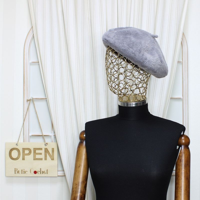 Fashion, accesorii si bijuterii - Femei - Accesorii femei - Caciuli si palarii femei - Bereta de dama, Buticcochet, 50% acril 50% naylon, one size, Gri - BSC405 - Infinity.ro
