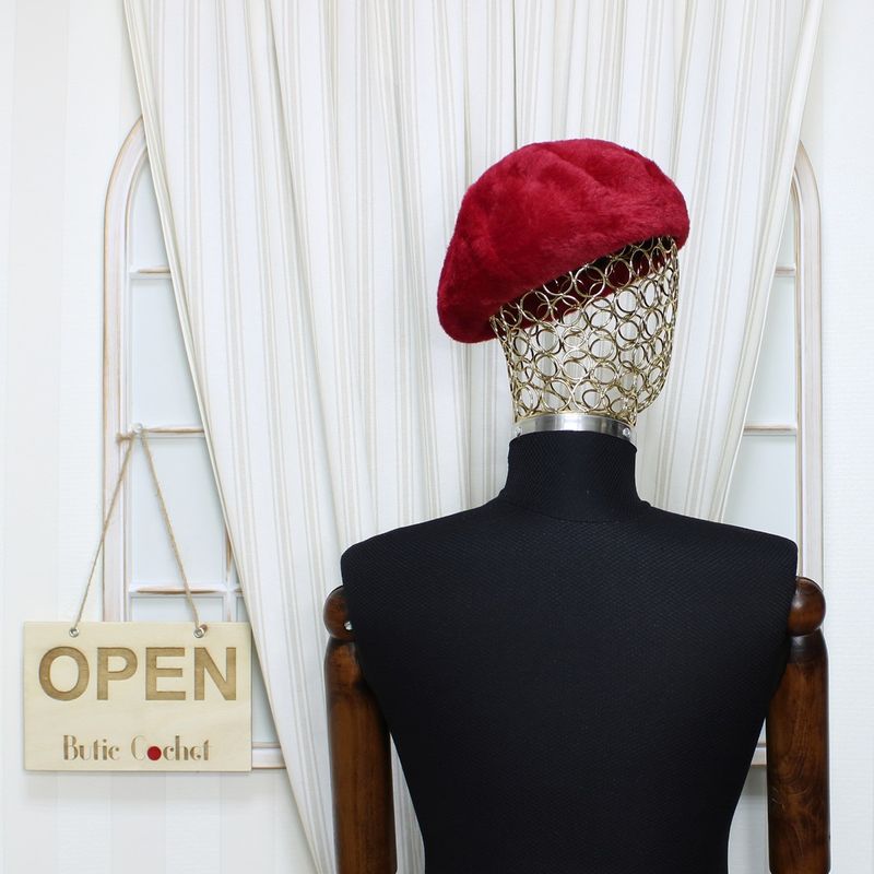 Fashion, accesorii si bijuterii - Femei - Accesorii femei - Caciuli si palarii femei - Bereta de dama, Buticcochet, 50% acril 50% naylon, one size, Rosu - BSC400 - Infinity.ro