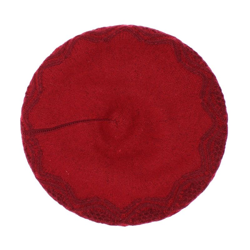 Fashion, accesorii si bijuterii - Femei - Accesorii femei - Caciuli si palarii femei - Bereta de dama, Buticcochet, one size, cu detaliu metalic argintiu, Visiniu - BSC458 - Infinity.ro