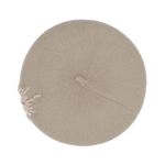 Fashion, accesorii si bijuterii - Femei - Accesorii femei - Caciuli si palarii femei - Bereta de dama, 70% acrylic 30% casmir, Bej cu floare in relief, one size - BSC348 - Infinity.ro
