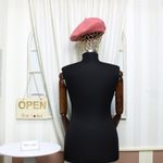 Fashion, accesorii si bijuterii - Femei - Accesorii femei - Caciuli si palarii femei - Bereta de dama, din lana, ButicCochet, one size, model cu strasuri decorative, Roz somon - BSC572 - Infinity.ro