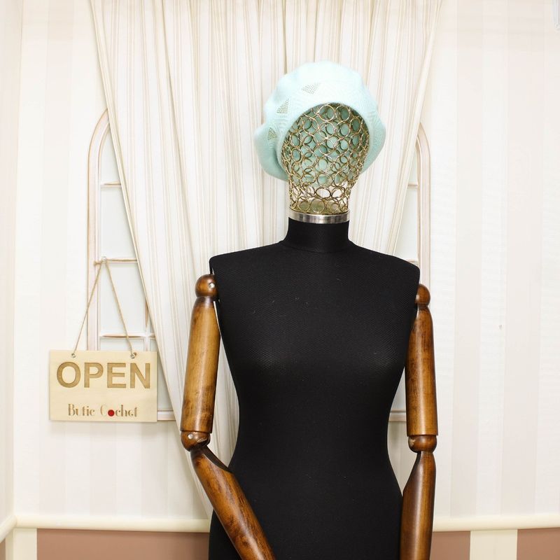 Fashion, accesorii si bijuterii - Femei - Accesorii femei - Caciuli si palarii femei - Bereta de dama, Buticcochet, one size, model cu pietricele, Bleu - BSC470 - Infinity.ro