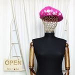 Fashion, accesorii si bijuterii - Femei - Accesorii femei - Caciuli si palarii femei - Bereta de dama, din lana, ButicCochet, one size, cu nasturi decorativi, Roz - BSC568 - Infinity.ro