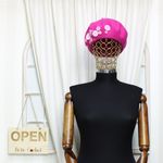 Fashion, accesorii si bijuterii - Femei - Accesorii femei - Caciuli si palarii femei - Bereta de dama, din lana, ButicCochet, one size, cu nasturi decorativi, Roz - BSC568 - Infinity.ro