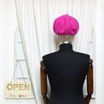 Fashion, accesorii si bijuterii - Femei - Accesorii femei - Caciuli si palarii femei - Bereta de dama, din lana, ButicCochet, one size, cu nasturi decorativi, Roz - BSC568 - Infinity.ro