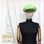 Fashion, accesorii si bijuterii - Femei - Accesorii femei - Caciuli si palarii femei - Bereta de dama, din lana, ButicCochet, one size, cu nasturi decorativi, Verde - BSC566 - Infinity.ro