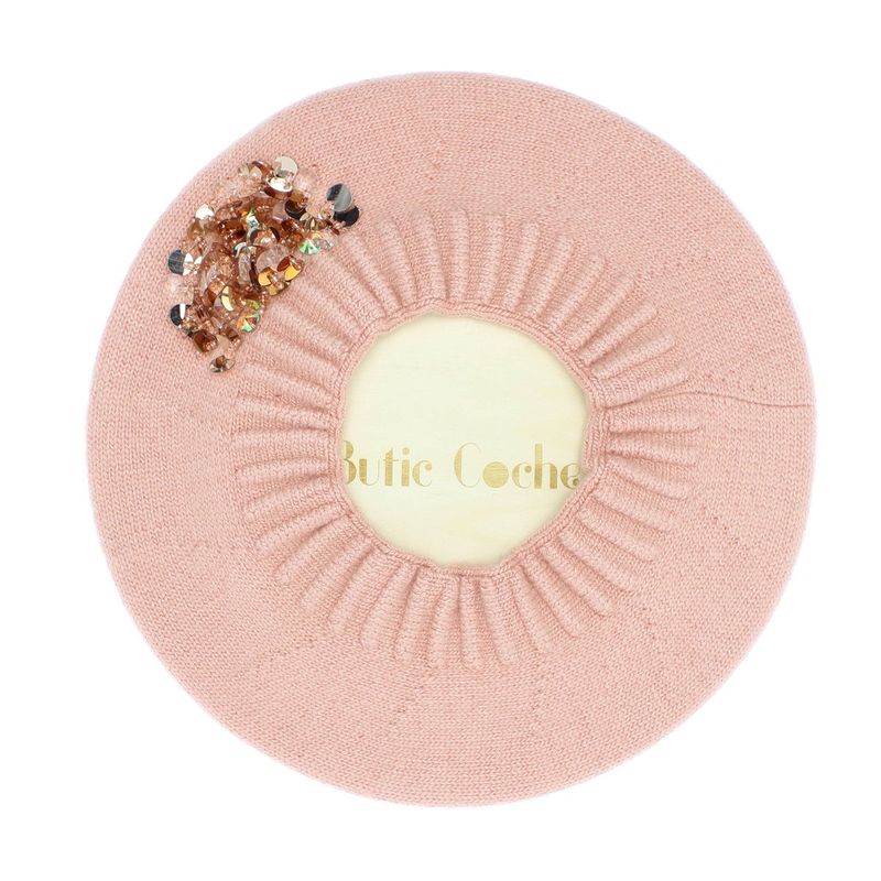 Fashion, accesorii si bijuterii - Femei - Accesorii femei - Caciuli si palarii femei - Bereta de dama, Buticcochet, one size, lana, model cu paiete, Roz - BSC433 - Infinity.ro