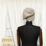 Fashion, accesorii si bijuterii - Femei - Accesorii femei - Caciuli si palarii femei - Bereta de dama, Buticcochet, one size, lana, model cu fir metalic, Bej - BSC426 - Infinity.ro