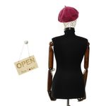 Fashion, accesorii si bijuterii - Femei - Accesorii femei - Caciuli si palarii femei - Bereta de dama, din lana, Evita, one size, model in relief, Ciclam - BSC855 - Infinity.ro