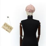 Fashion, accesorii si bijuterii - Femei - Accesorii femei - Caciuli si palarii femei - Bereta de dama, din lana, Evita, one size, model floral, Roz pal - BSC714 - Infinity.ro