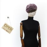 Fashion, accesorii si bijuterii - Femei - Accesorii femei - Caciuli si palarii femei - Bereta de dama, din lana, Evita, one size, model floral, Lila - BSC717 - Infinity.ro