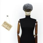 Fashion, accesorii si bijuterii - Femei - Accesorii femei - Caciuli si palarii femei - Bereta de dama, din lana, Evita, one size, model floral, Gri - BSC713 - Infinity.ro