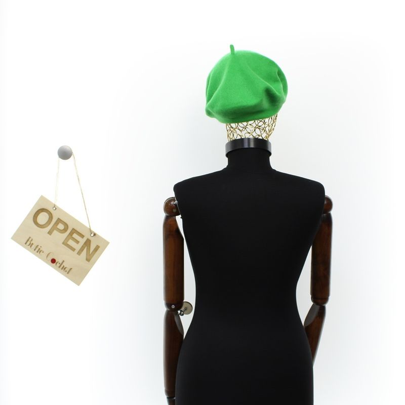 Fashion, accesorii si bijuterii - Femei - Accesorii femei - Caciuli si palarii femei - Bereta de dama, Buticcochet, lana, one size, Verde aprins - BSC704 - Infinity.ro